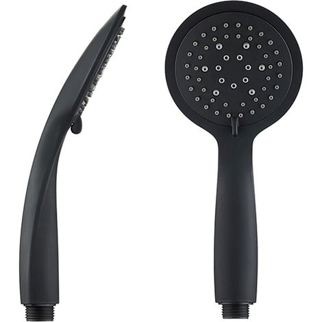 Edouard Rousseau – Douchette 5 jets HEBE – Noir – Picots anti-calcaire – Raccordement filetage M1/2 – Diamètre 100 mm – Longueur 230,9 mm