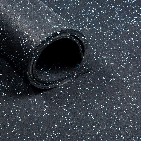 Suelo deportivo - Rollo de 12,5 m² - Espesor 6 mm - Negro / Azul (1/5)