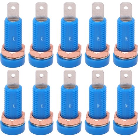 10 connecteurs banane 4mm femelle bornier de montage sur panneau pour instruments électroniques bleu (1/5)