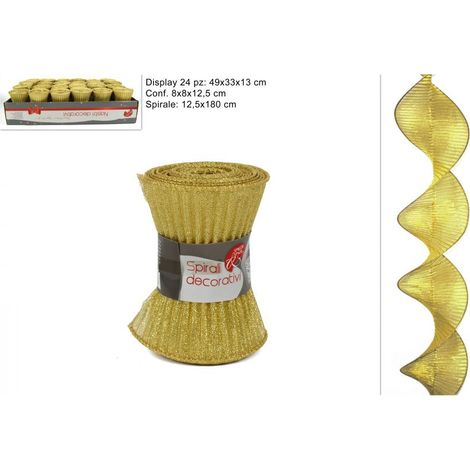 DECORAZIONE TESSUTO SPIRALE 12.5X180 CM ORO PREZZO CAD UNO