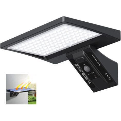 BUNTHAUS Lampe solaire extérieure pour animaux de compagnie 5200mAh, 1200lm, 104 LED, avec capteur de mouvement 150°, IP65, projecteur de sécurité LED, éclairage mural extérieur.