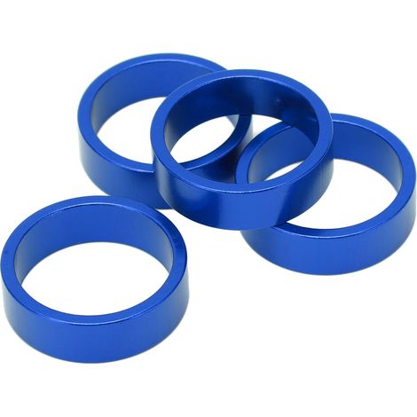 4 Pièces Cale de Potence de Guidon Vélo en Alliage d'Aluminium 28.6x10mm/1.13x0.39in Bleu pour VTT et Vélo de Route (1/5)