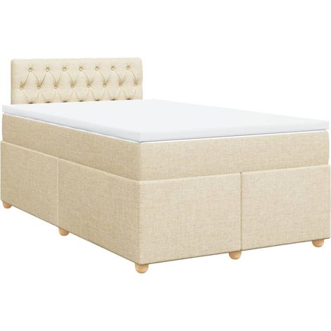 Maison Exclusive - Giroletto a Molle con Materasso Crema 120x200 cm in Tessuto (1/5)