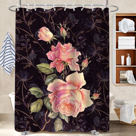 Rideau de douche imperméable en polyester 180x180 naturel voile de douche pour avec accessoires assortis (1/5)