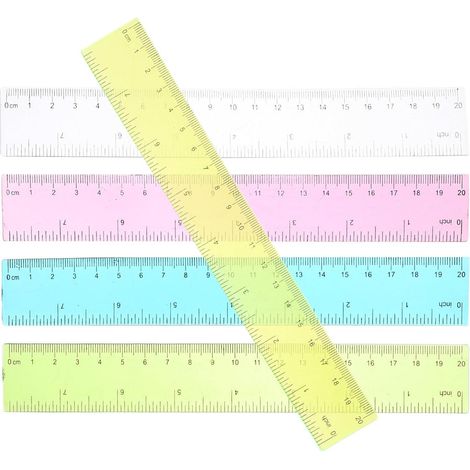 Règles à dessin de 20 cm, lot 5, outil mesure léger et durable (1/5)