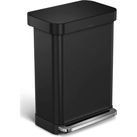 Simplehuman - Poubelle 55 l, avec poche pour sac, noir mat CW2103 (1/4)