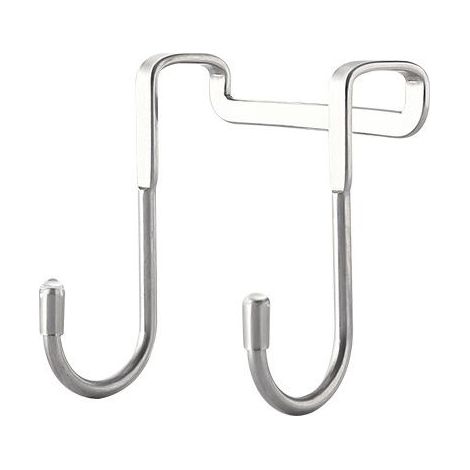 Double crochet de porte sans perceuse crochet en acier inoxydable crochet de porte de douche cuisine salle de bain salon double crochet crochet de porte (1/5)