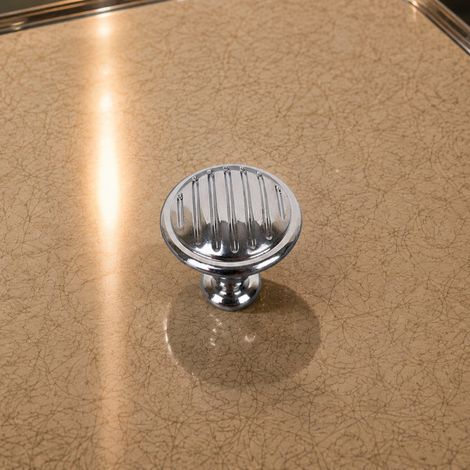 Ouvre&Déco - Bouton de meuble rond strié en zamak chromé – 30 mm – Style Art déco (1/5)