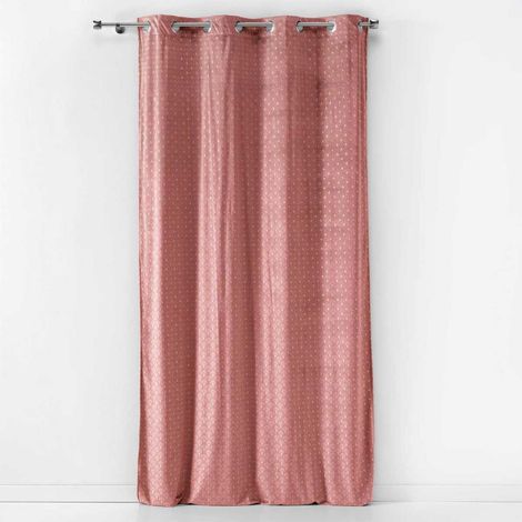 Rideau à Œillets Imprimé "Bellagold" 140x240cm Rose (1/3)