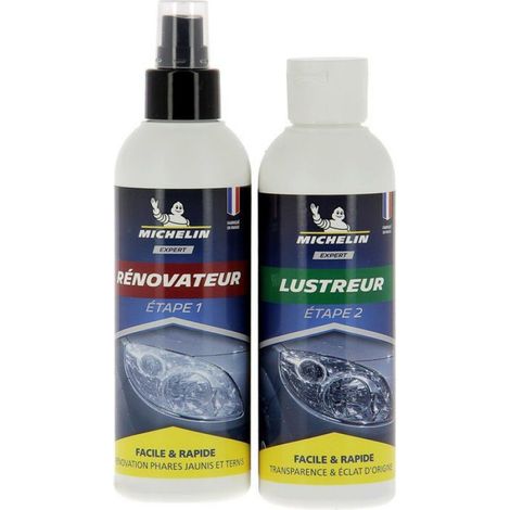 Kit Rénovation Optiques Phares - Rénoateur 200 ml + Finition 170 ml + 7 Disques Polissage - Pour Contrôle Technique - 1 Unité (1/5)