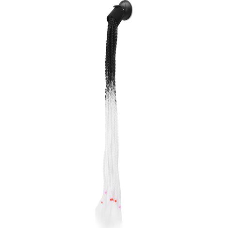 Casque moto élégant et coloré pour queue de cheval, nattes et dreadlocks, avec ventouse, noir et blanc (1/5)