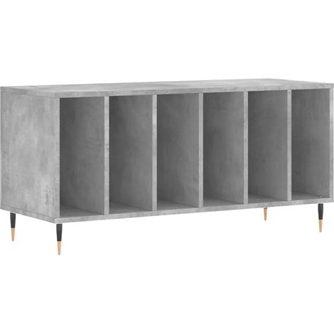 Armadio per dischi classico con ampio spazio di archiviazione 100 x 38 x 48 cm in legno multistrato grigio cemento 020049143