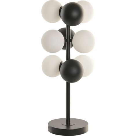 Lampara Sobremesa Metal Cristal 24X24X68 Bolas (1/5)