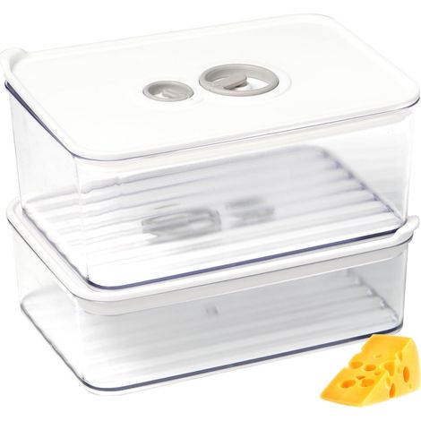 Lot de 2 Boite Fromage Frigo avec Bouton de Reglage du Temps (1/5)