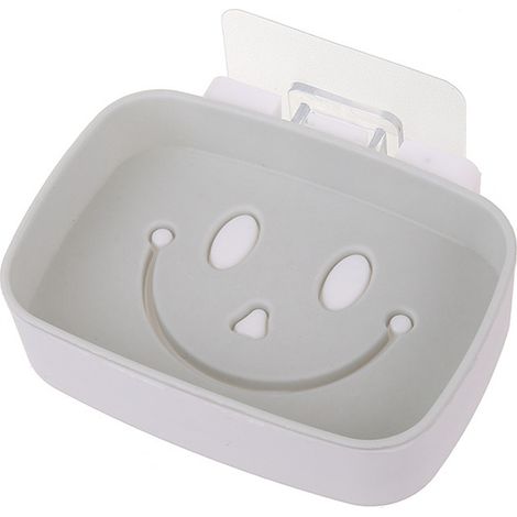 Porte-Savon Mural Double Couche - Distributeur De Savon En Plastique PP - Solution De Rangement Pour Salle De Bain - Gris (1/2)
