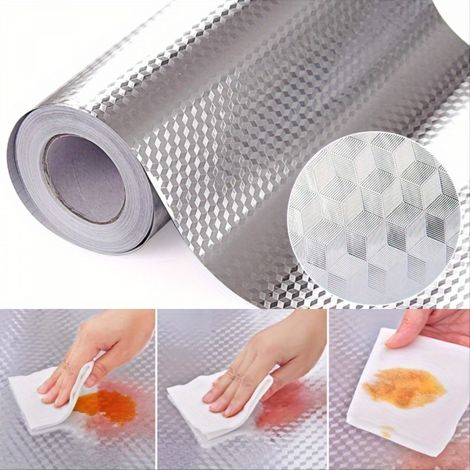 rouleaux de papier peint autocollant oléophobe pour crédence de cuisine imperméable et résistant à la chaleur 0,6 x 3 m 2 (1/5)