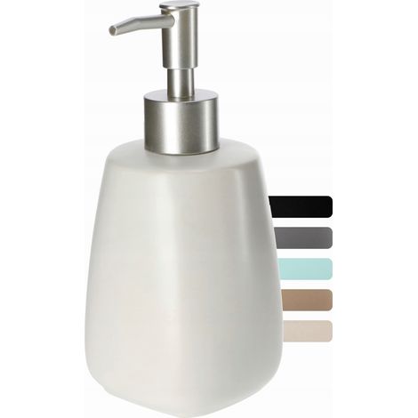 KADAX Seifenspender mit Pumpe, Pumpspender aus Keramik, Spender, Beige