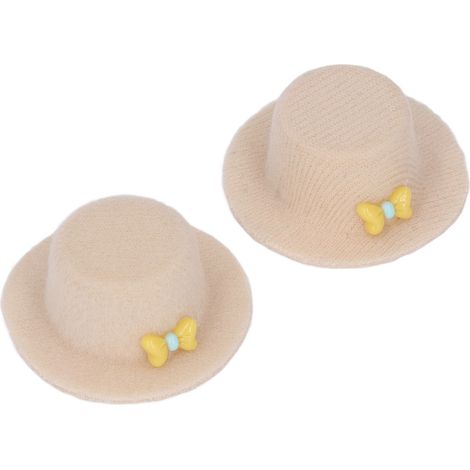 Lot de 2 chapeaux de fête miniatures pour maison de poupée, nœud papillon, échelle 1/12, couleur abricot. (1/5)