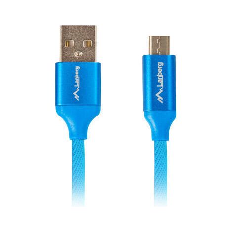 CABLE USB LANBERG 2.0 MACHO/MICRO USB MACHO QUICK CHARGE 3.0 1.8M AZUL (1/2)