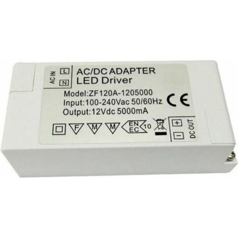 Alimentation Led 12v, Transformateur Led 60w Ac 220v À 12v Dc 5a Transfo Led, Tension Constante Adaptateur Convertisseur Led Driver, Pour Bandes Led Et Ampoule Led Mr16 G4 Mr11 (Pack De 1)