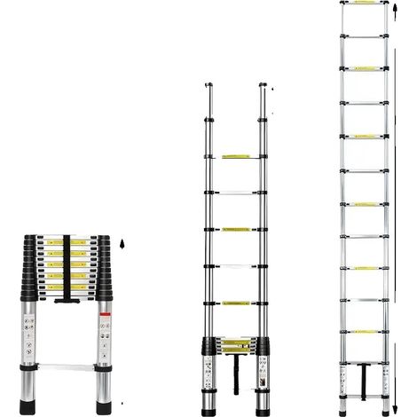 Teleskopleiter, rutschfestes Design, leichte Konstruktion, 3.8m Kein Haken (1/2)