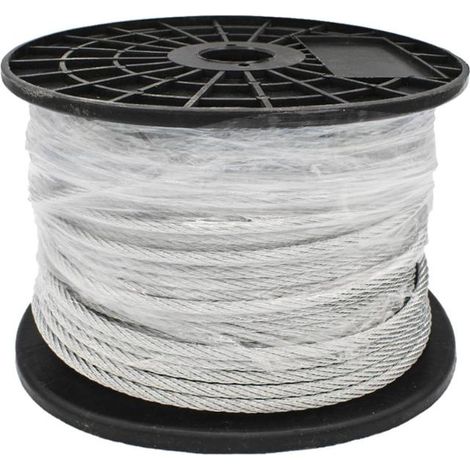 WURKO cable acero 2 mm galvanizada 6x7x1mm 100mt rollo , Cable de acero 2mm galvanizado 6x7x1. Rollo 100mts trenzado con 6 cables con 7 filamentos y 1 hilo de fibra interior. Alta (1/5)