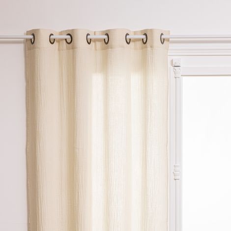 Rideau Jamana en coton 130x260cm blanc ivoire - Atmosphera créateur d'intérieur (1/4)