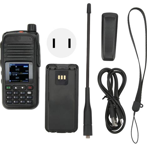 Radio portative 2 voies UHF VHF AM FM multibande, émetteur-récepteur talkie-walkie 5W avec antenne, prise US AC100-240V (1/5)