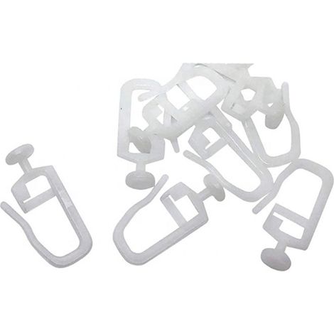 Crochets coulissants pour tringle à rideaux, lot de 50, blancs (1/5)