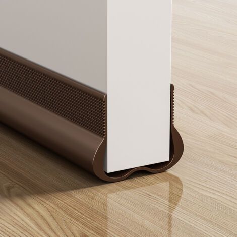 Bas de porte coupe-vent et insonorisant en PVC – Imperméable pour espaces humides – Isolation acoustique efficace – Couleur marron (1/5)