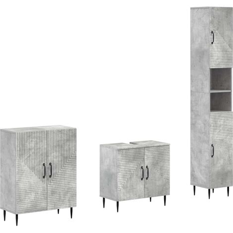 Ensemble de meuble de salle de bain 3 pièces HAARLEM Gris béton vidaXL (1/5)