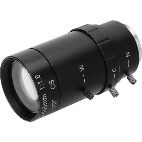 Objectif CCTV Zoom 1.3MP Monture CS Ouverture Manuelle 5-100mm Alliage Aluminium pour Caméra de Sécurité (1/5)