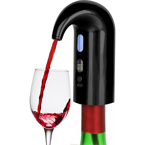 Verseur d'aérateur de vin électrique, carafe à vin portable à une touche et pompe distributrice de vin pour vin rouge et blanc Distributeur de vin automatique de type C rechargeable (1/5)
