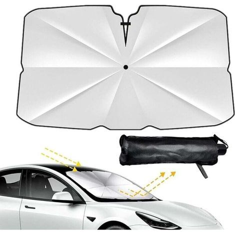Pare-soleil pliable pour pare-brise, protection UV et isolation thermique, facile à ranger pour la plupart des voitures et SUV. (1/5)
