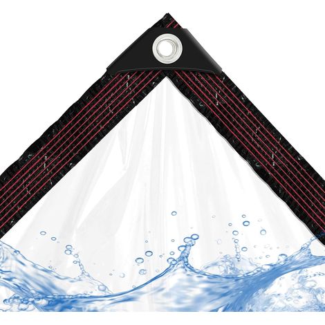 Bâche - Transparente - avec œillets, 3x5m Bâche de Couverture étanche pour Balcon Protection Contre la Pluie/mobilier de Jardin, Bâche Transparente pour bac à Piscine/bâche de terrasse (1/5)