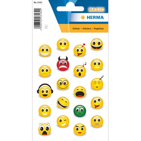 HERMA 3162sticker – Aufkleber mit Emojis aus Stein (selbstklebend, dauerhaft, 1 Bogen/20 Aufkleber)