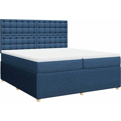 Maison Exclusive - Giroletto a Molle con Materasso Blu 200x200 cm in Tessuto (1/5)