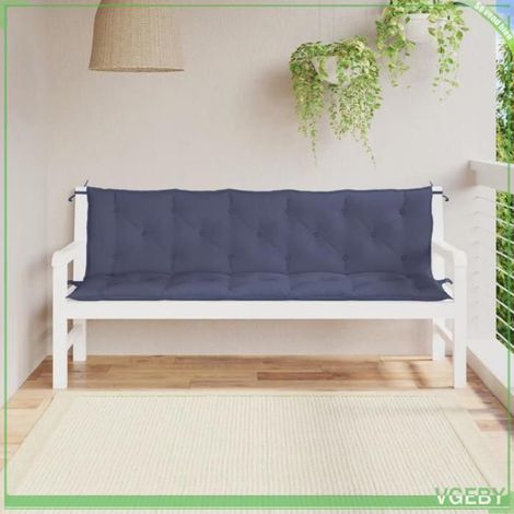 Coussins de banc de jardin - FAFEISY - 379106 - Lot de 2 - Bleu marine - 180x50x7 cm (1/5)