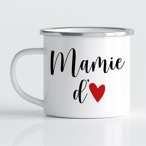Tasse - Mug Émaillé - Mamie d'amour - MUG BORD NOIR (300 ml) (1/3)