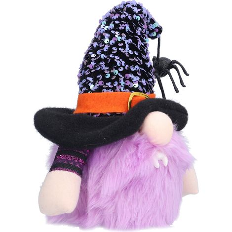 Halloween-Dekoration: Leuchtende Elfenpuppe ohne Gesicht – Halloween-Dekoration für Weihnachtsbaum und Thanksgiving (Lila) (1/5)