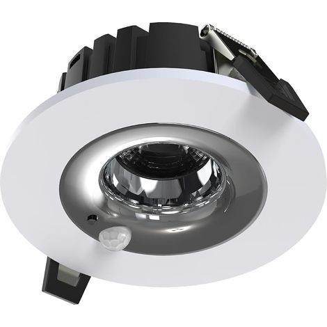 Downlight à LED à Détecteur de Mouvement PIR, 12W, Spot Encastré pour Plafond pour Trous de Φ75mm, Allumage/Extinction Automatique, Activé par le Mouvement, Blanc Chaud 2700K, Lot de 1 (1/5)