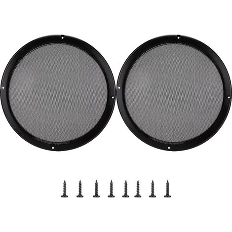 Grille De Protection Pour Enceinte - Métal Noir Et ABS - Design Circulaire Décoratif - Pour Enceintes De 25 Cm - Lot De 2 (1/5)