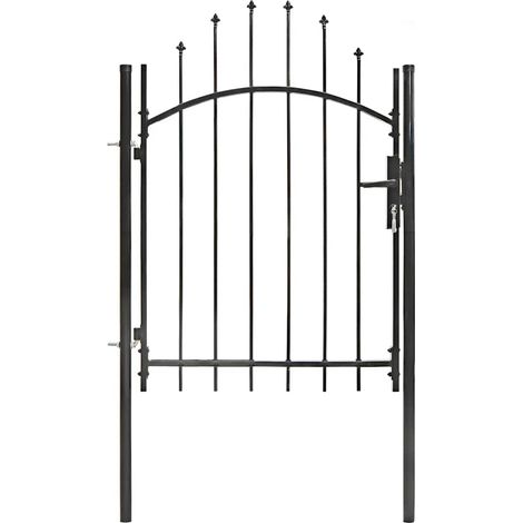 vidaXL Gartenpforte Stahl 1 x 1,75 m Schwarz