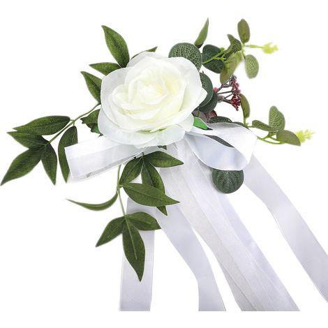Lot de 8 décorations de dossier de chaise blanches, style bohème, pour mariage, réception et fête. (1/3)