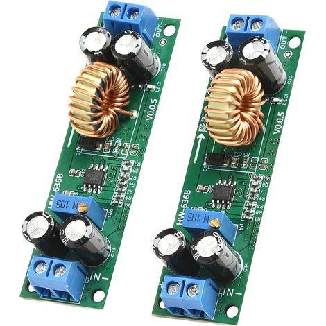 Lot de 2 convertisseurs DC-DC Buck-Converter 10 A 6,5 V-48 V à 1,25 V-30 V - Module régulateur de tension abaisseur réglable pour chargement de batterie et alimentation régulée (1/5)