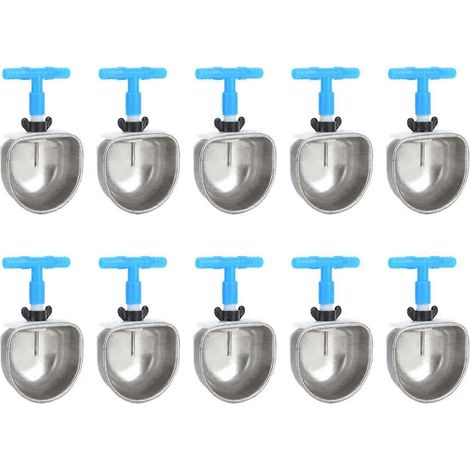 Lot de 10 abreuvoirs en acier inoxydable pour lapins, équipement d'élevage de lapins --- (1/5)