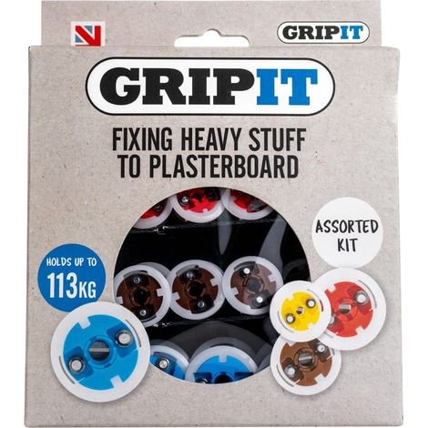 Gripit Plasterboard Fixings Assorted Kit, 32 Piece (1/5)