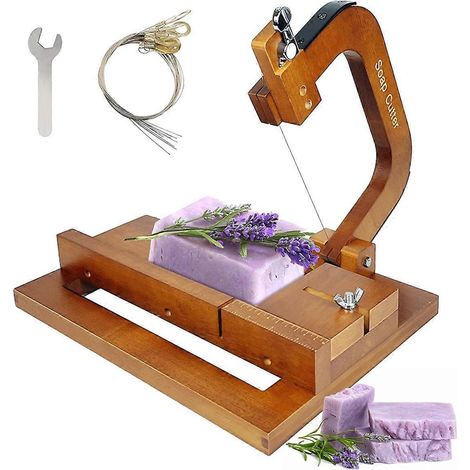 Seifenschneider aus Holz, Drahtschneider mit Größenskala (Eiche) (1/5)