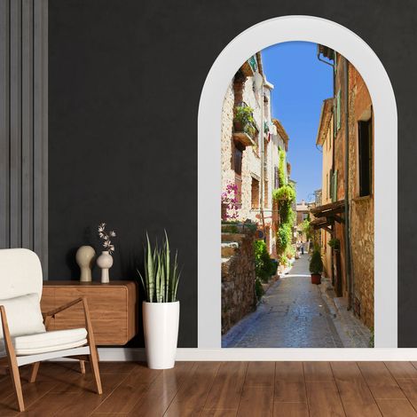 Stickers Trompe l'oeil Arche - Voute - Ruelle - 60 x 100 cm (1/3)