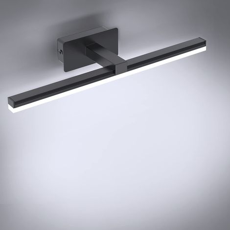 9W LED-Spiegelleuchte, Badezimmerspiegelleuchte Kaltweiß 6000K Spiegelfrontbeleuchtung 40cm Badezimmerschrankbeleuchtung 720LM Schwarze LED-Spiegelwandlampe (kein Schalter) (1/5)